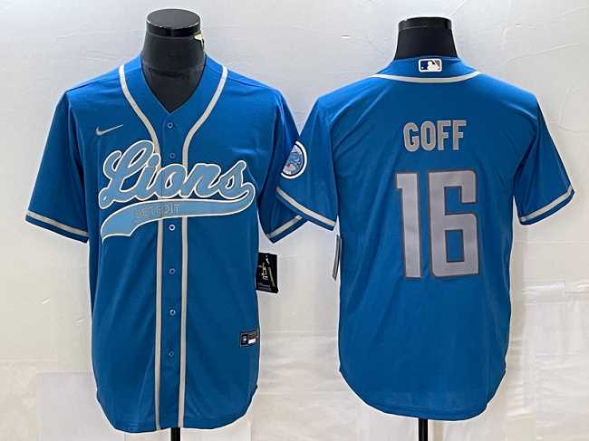 Men's Detroit Lions #16 Jared Goff Blue Cool Base Stitched Baseball Jersey,We sell and wholesale Men's Detroit Lions #16 Jared Goff Blue Cool Base Stitched Baseball Jersey on line form chian!